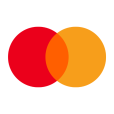 Zwei überlappende Kreise in Rot und Orange, Symbol für Mastercard.
