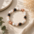 Rosa Kristal weißer Kiefer Kugelarmband