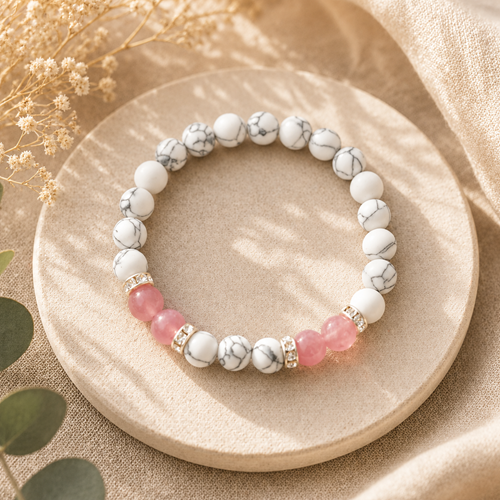 Weißes Kiefer Kugelarmband