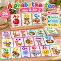 ABC Lernkarten für Kinder – Alphabet A–Z mit bunten Motiven